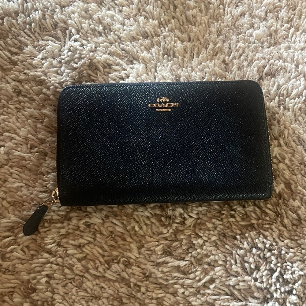 Coach long zip around wallet